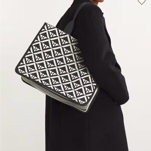 Harrods Geometric Black and White Tote Bag